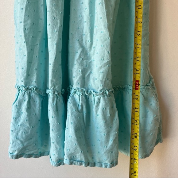 The Children’s Place Girls Aqua Blue Puff Sleeve Smocked Dress Size 14 XL Cotton - Picture 4 of 8